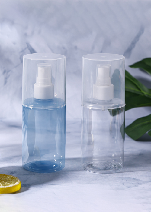 Zylindrische 200-ml-PET-Sprühflasche mit großem Deckel