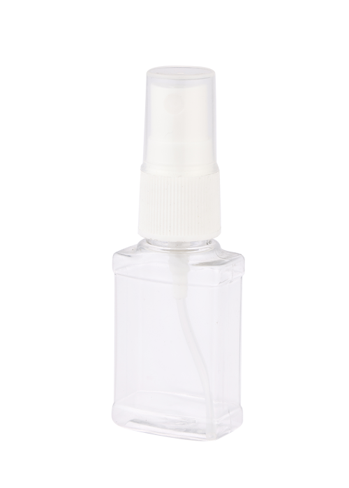 30-ml-PET-Sprühflasche, durchsichtig, flach, quadratisch