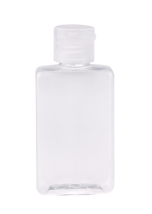 40–60 ml transparente rechteckige PET-Flasche Gel-Lotion-Unterflasche mit Flip-Top-Verschluss