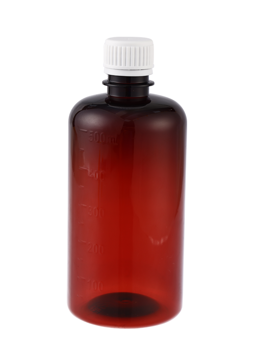 60-500 ml PET-Hustensirup starke Mispeltau-braune Flasche mit PP-Messbecher