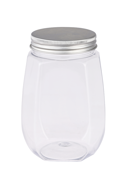 200–400 ml PET-Aluminiumkappe, runde Flasche, Lebensmittel-Nuss-Verpackungsglas