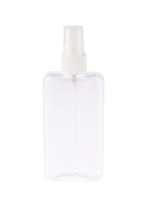 100 ml flache, ovale, transparente PET-Sprühflasche