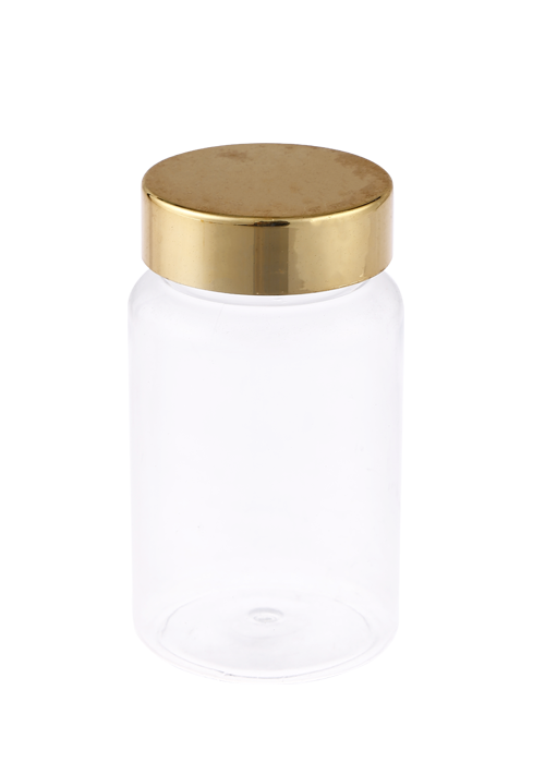 120 ml PET-Kappe, vergoldet, Nahrungsergänzungsmittel-Kapselflasche