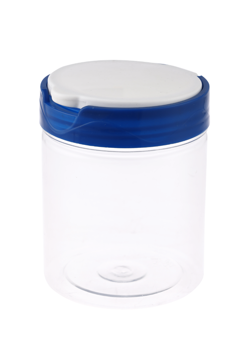 400-ml-PET-Glas mit transparentem Klappdeckel für Nüsse und Körner
